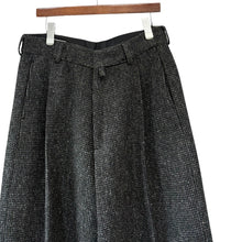 Load image into Gallery viewer, DRIES VAN NOTEN ドリスヴァンノッテン 24AW PIERS ウールツイードワイドタックパンツ 48 ブラック 14825