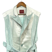画像をギャラリービューアに読み込む, ha za ma ハザマ 2022PC 揺らめくロングベスト S ブルーグリーン 14841