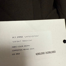 Load image into Gallery viewer, MARINA YEE マリナイー M.Y.IMPER LIMITED EDITION U SIT ON IT Trench Coat ウールカシミヤトレンチコート 14143