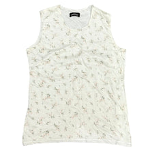 画像をギャラリービューアに読み込む, tricot COMME des GARCONS トリココムデギャルソン 小花柄リネンノースリーブカットソー タンクトップ ホワイト 14993