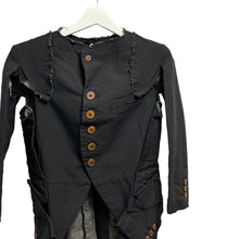 이미지를 갤러리 뷰어에 로드 , COMME des GARCONS コムデギャルソン 13SS ポリエステル縮絨加工カットオフノーカラー再構築燕尾ジャケット GK-J037 XS ブラック 3470