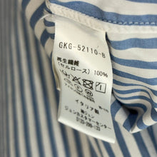 이미지를 갤러리 뷰어에 로드 , Errico Formicola エリコフォルミコラ テンセル地ストライプシャツ L ブルー 15084