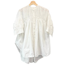 画像をギャラリービューアに読み込む, ENFOLD エンフォルド 22SS washedタイプライターギャザーシャツ 300FS930-1790 38 ホワイト 14715