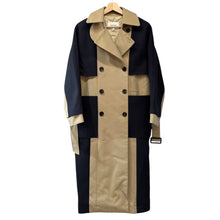 画像をギャラリービューアに読み込む, ENFOLD エンフォルド 19AW ウール切替トレンチコート 300CA330-1730 36 ネイビー×ベージュ R14661