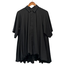 画像をギャラリービューアに読み込む, ENFOLD エンフォルド 25SS BALLOON HALF-SLEEVE BLOUSE バルーン半袖シャツ 300IS230-1971 38 ブラック 15563