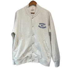 将图片加载到图库查看器,BROOKS BROTHERS ブルックスブラザーズ コットンフレンチテリーロゴベースボールジャケット M グレー 15157