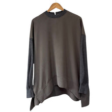 Lade das Bild in den Galerie-Viewer, ENFOLD エンフォルド 22AW CURVE-HEM KNIT SLEEVE PULLOVER ニットスリーブオーバーサイズカットソー 300FA270-2700 38 ブラウン 14804