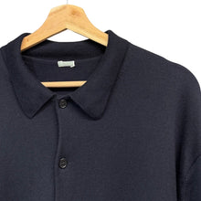 Load image into Gallery viewer, A.PRESSE アプレッセ 24AW Wool Knit Polo Collar Cardigan ウールニットカーディガン 24AAP-03-07K 3 ネイビー 14866