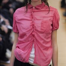 Load image into Gallery viewer, COMME des GARCONS COMME des GARCONS コムコム コムデギャルソン 10SS シャーリング染色加工半袖シャツ