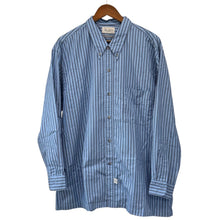 Lade das Bild in den Galerie-Viewer, marvine pontiak shirt makers マービンポンティアックシャツメーカーズ ボタンダウンストライプオーバーサイズシャツ MPSM-2203S F ブルー 15371