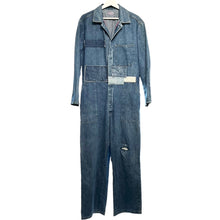 Lade das Bild in den Galerie-Viewer, BLUEBLUE ブルーブルー パッチワークデザインデニムジャンプスーツ オールインワン