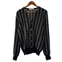 画像をギャラリービューアに読み込む, FANNI LEMMERMAYER for ANATOMICA ファニレママイヤー アナトミカ 2PLY STRIPE CARDIGAN アルパカストライプカーディガン ブラック×グレー 15650