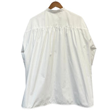画像をギャラリービューアに読み込む, yori ヨリ バンドカラーバックギャザーロングシャツブラウス YR2021-135AW-3 F ホワイト 14687