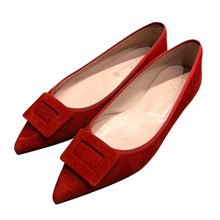 画像をギャラリービューアに読み込む, Pretty Ballerinas プリティバレリーナ スクエアバックルフラットシューズ パンプス レッド 15194