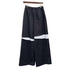 Lade das Bild in den Galerie-Viewer, nagonstans ナゴンスタンス 26SS slit trousers ストライプデザインワイドストレートパンツ 470JS831-0161 M ネイビー 15540