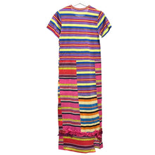 Lade das Bild in den Galerie-Viewer, COMME des GARCONS コムデギャルソン フリルデザインマルチボーダーパッチワークロングワンピース AD1999