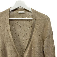 Load image into Gallery viewer, BRUNELLO CUCINELLI ブルネロクチネリ スナップボタンスパンコールリネンシルクカーディガン
