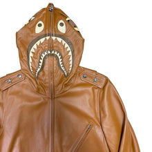 画像をギャラリービューアに読み込む, A BATHING APE アベイシングエイプ SAMPLE シープスキンシャークフルジップ1stカモライニングライダースジャケット