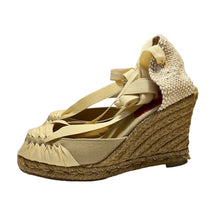 이미지를 갤러리 뷰어에 로드 , Christian Louboutin クリスチャンルブタン ウェッジソールアンクルリボンサンダル ヒール MOUDY 箱有