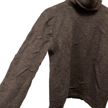 画像をギャラリービューアに読み込む, JUNYA WATANABE ジュンヤワタナベ 03AW ウール縮絨シワ加工ハイネックニットセーター AD2003 ブラウン 3498