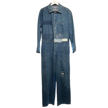 Lade das Bild in den Galerie-Viewer, BLUEBLUE ブルーブルー パッチワークデザインデニムジャンプスーツ オールインワン