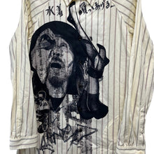 画像をギャラリービューアに読み込む, Yohji Yamamoto POUR HOMME ヨウジヤマモトプールオム 24SS DADA YOHJI PRINT SHIRT メッセージプリントストライプシャツ HS-B46-037