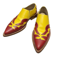 Load image into Gallery viewer, COMME des GARCONS コムデギャルソン 99AW 2トーンウエスタンデザインスリッポンレザーシューズ 23cm イエロー 3489