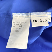 Load image into Gallery viewer, ENFOLD エンフォルド 25AW NAPE SHIRT オーバーサイズシャツ 300IA230-2151 38 ブルー 15253