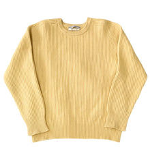 Lade das Bild in den Galerie-Viewer, Cristaseya クリスタセヤ Cashmere wool maxi ribbed raglan sweater カシミヤウールラグランニット XL イエロー 15160