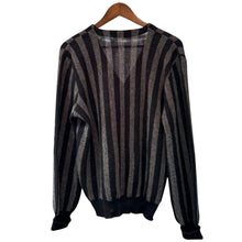 画像をギャラリービューアに読み込む, FANNI LEMMERMAYER for ANATOMICA ファニレママイヤー アナトミカ 2PLY STRIPE CARDIGAN アルパカストライプカーディガン ブラック×グレー 15650