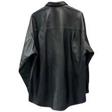 将图片加载到图库查看器,Graphpaper グラフペーパー 23AW Sheep Leather Oversized Shirt レザーオーバーシャツ GM233-50048 2 ブラック 15884