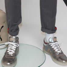 画像をギャラリービューアに読み込む, PUMA×Alexander McQUEEN プーマ アレキサンダーマックイーン 13AW Joust Lo III シルバーメタリックレザースニーカー 12350