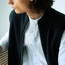 画像をギャラリービューアに読み込む, walenode ウェルノード 22AW W plying Merino Drivers vest ジップアップニットベスト