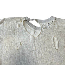 Load image into Gallery viewer, ANCELLM アンセルム 23SS CRASH CREWNECK 3/4 SLEEVE SWEAT SHIRT デストロイダメージ加工スウェットシャツ ANC-CT18