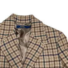 이미지를 갤러리 뷰어에 로드 , Polo Ralph Lauren 폴로랄 플로렌 체크 무늬 엘보 패치 울 체스터 코트