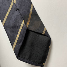 画像をギャラリービューアに読み込む, GUCCI グッチ レジメンタルストライプGG柄シルクチェーンネクタイ