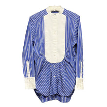 Load image into Gallery viewer, MSGM エムエスジーエム フロントギャザーブザムストライプスタンドカラーシャツ