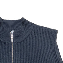 画像をギャラリービューアに読み込む, walenode ウェルノード 22AW W plying Merino Drivers vest ジップアップニットベスト