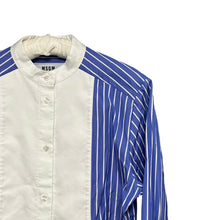 Load image into Gallery viewer, MSGM エムエスジーエム フロントギャザーブザムストライプスタンドカラーシャツ