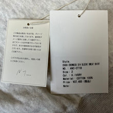 Load image into Gallery viewer, ANCELLM アンセルム 23SS CRASH CREWNECK 3/4 SLEEVE SWEAT SHIRT デストロイダメージ加工スウェットシャツ ANC-CT18