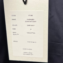 画像をギャラリービューアに読み込む, stein シュタイン 24SS OVERSIZED DOWN PAT SHIRT オーバーサイズシャツ st863