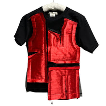 Load image into Gallery viewer, COMME des GARCONS コムデギャルソン 18AW アシンメトリーパッチワークメッシュTシャツ GB-T012