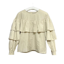 画像をギャラリービューアに読み込む, PLST プラステ コットンブレンドフリルブラウス
