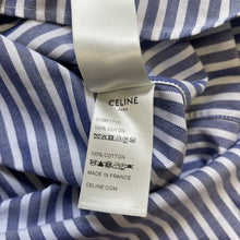 Lade das Bild in den Galerie-Viewer, CELINE セリーヌ トリオンフ刺繍ストライプボタンダウンシャツ 2C587171O