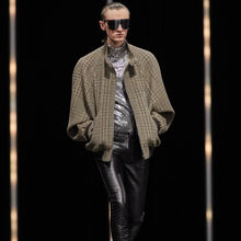 Lade das Bild in den Galerie-Viewer, CELINE セリーヌ 22AW TEDDY JACKET WITH STAND UP COLLAR IN CHECKED WOOL スタッズチェックブルゾン 2V20L826R