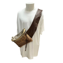 画像をギャラリービューアに読み込む, ebagos エバゴス 11AW Dear Ms レザーリネンコンビ紅籐カゴショルダーバッグ 1383