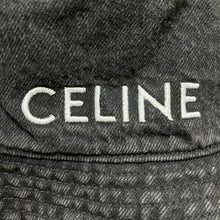 Load image into Gallery viewer, CELINE セリーヌ ウォッシュ加工ロゴ刺繍デニムバケットハット 1347