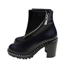 Load image into Gallery viewer, Christian Louboutin クリスチャンルブタン Birgitta Lug Boots 70MM カーフスキンスパイラルジップスタッズアンクルブーツ 1200518