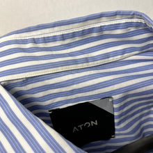 Lade das Bild in den Galerie-Viewer, ATON エイトン 21SS GIZA BROAD OVERSIZED SHIRT ギザコットンストライプオーバーサイズシャツ BLAGIM1001