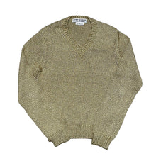 Load image into Gallery viewer, COMME des GARCONS COMME des GARCONS コムコム コムデギャルソン 07AW メタリックゴールドラメVネックニットセーター RT-N010 AD2007
